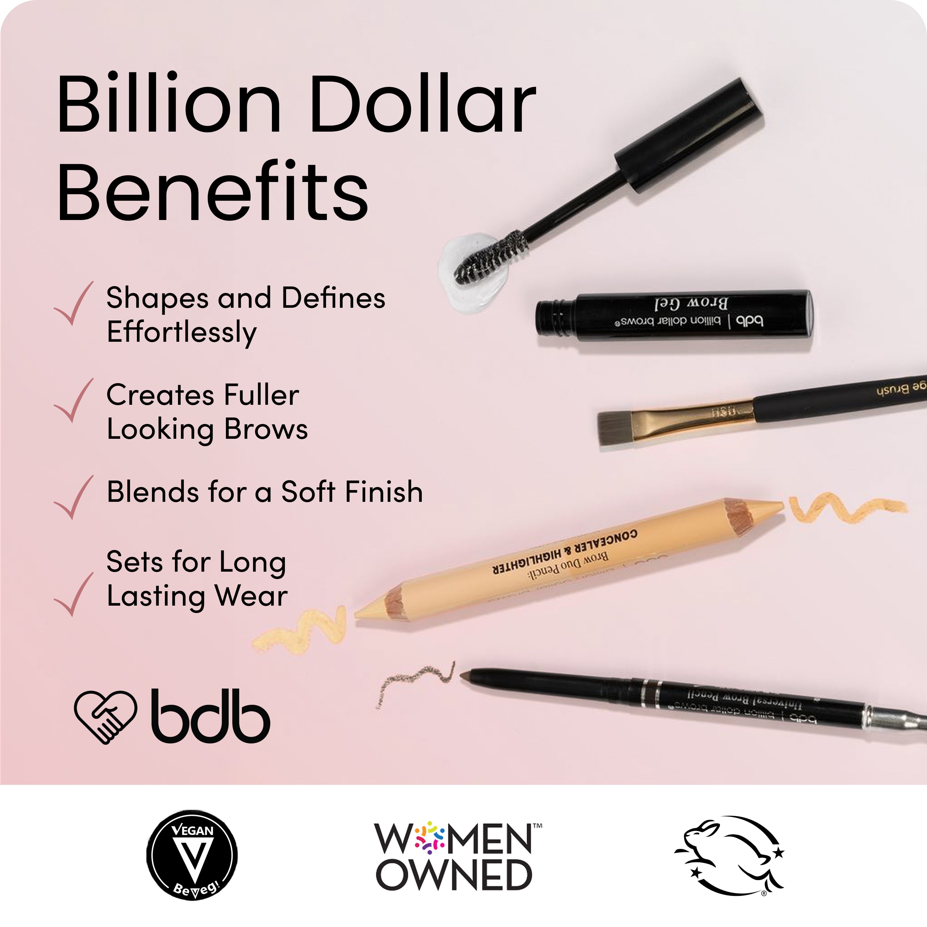 Billion Dollar Beauty Best Sellers Universal Brow Kit - 3 Piece